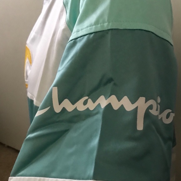 Champion Big C Pullover Jacket Green/White/Yellow - Picture 5 of 8